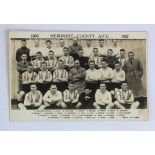 Football RP postcard b&w of Newport County 1936/37 full squad of players & officials. With names