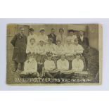 Cardiff Ladies AFC 1918/19 very rare RP postcard showing team with matching shirts / dresses.
