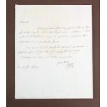 Pye (Henry James, 1745-1813). An original manuscript letter signed by Henry Pye, undated, 24cm x