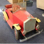 Pedal Car of metal & wood construction, circa early to mid 20th Century, with Lines Brothers car