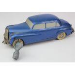 Prameta Mercedes Benz 300 blue clockwork toy, with key, length 14cm approx.