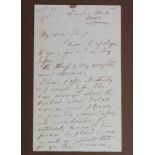 Haydon (Benjamin, 1786-1846). An original three-sided manuscript letter, signed by Benjamin