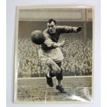 Jack Kelsey - Arsenal FC and Wales, superb (10"x8") black & white action shot full image of Kelsey