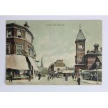 Railway station postcard. Forest Hill London (exterior, animated street scene), postally used Forest