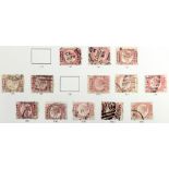 GB - QV 1870-9, SG49, Halfpenny rose-red, Plates 1 to 20, less Plates 1 and 9. Used cat £630. (13)