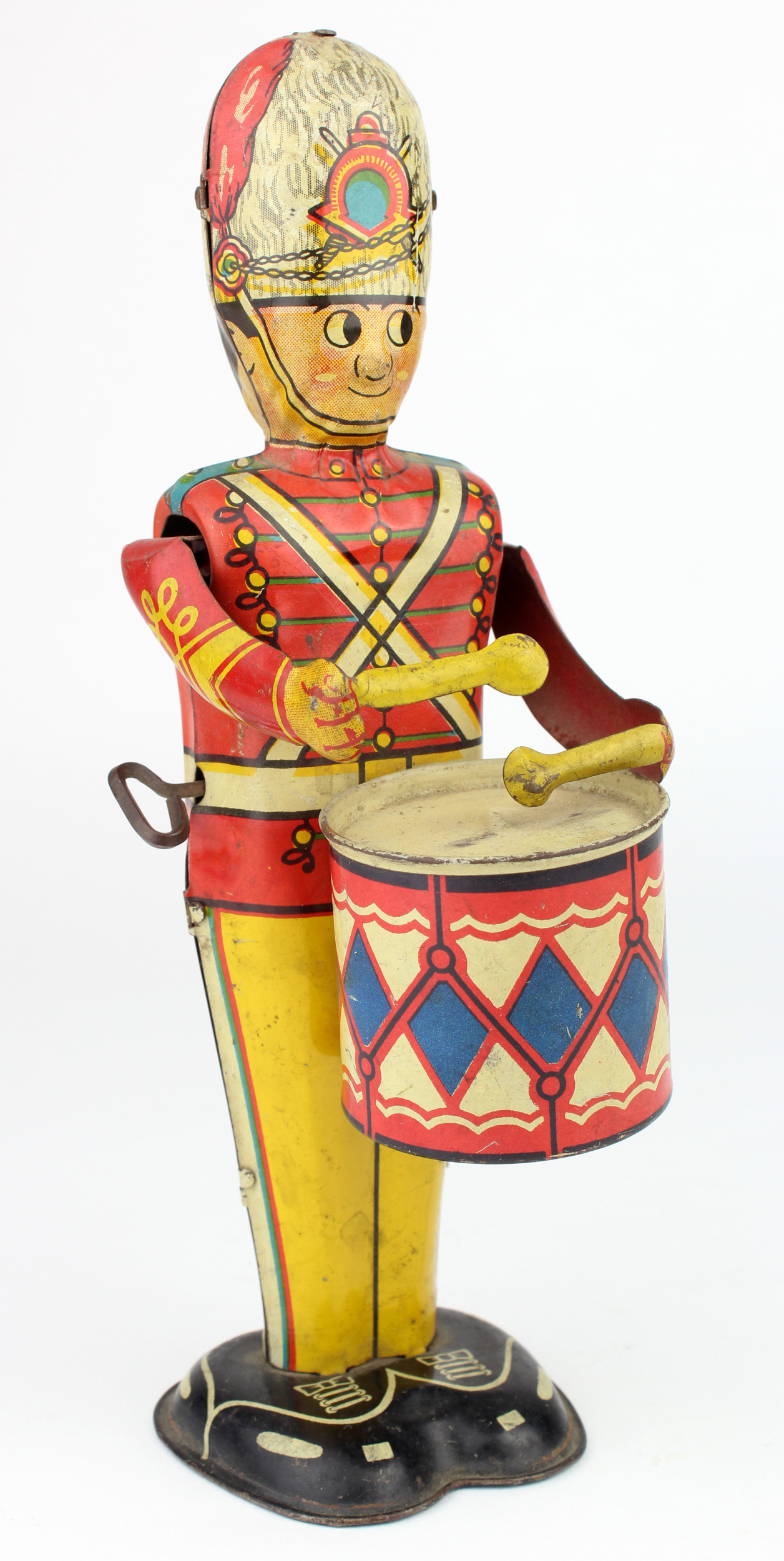 Marx tinplate clockwork guardsman drummer, height 23cm approx. (working)