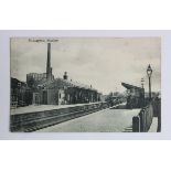 Railway station postcard. Bollington Cheshire (interior), postally used Woore 1905. Station closed