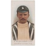 Wills - Cricketers (1896), type card, H W Bainbridge, Warwickshire, VG cat value £120