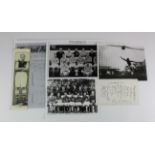Arsenal photos 10"x8" b&w with team photo with Cup 1950 FA Cup Winners with legend facsimile