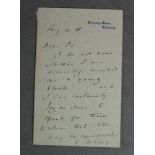 Curzon (George Nathaniel, 1859-1925). An original three-sided manuscript letter, signed by George