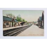 Railway station postcard. Kings Heath Birmingham (interior, with passengers), published Y & S Ltd,