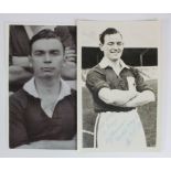 Football RP postcard sized photos, Alf Sherwood Cardiff & Wales autographed. Best wishes George