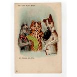 Louis Wain cats and dogs postcard - Tuck: My Friend Mr Fox.