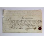 Banking interest, a very early cheque dated 30 July 1666. Lord Ashley £694.6s.6d. An enormous sum of