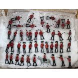 Lead Soldiers. A collection of forty-three lead soldiers, including Britains, mostly holding rifles