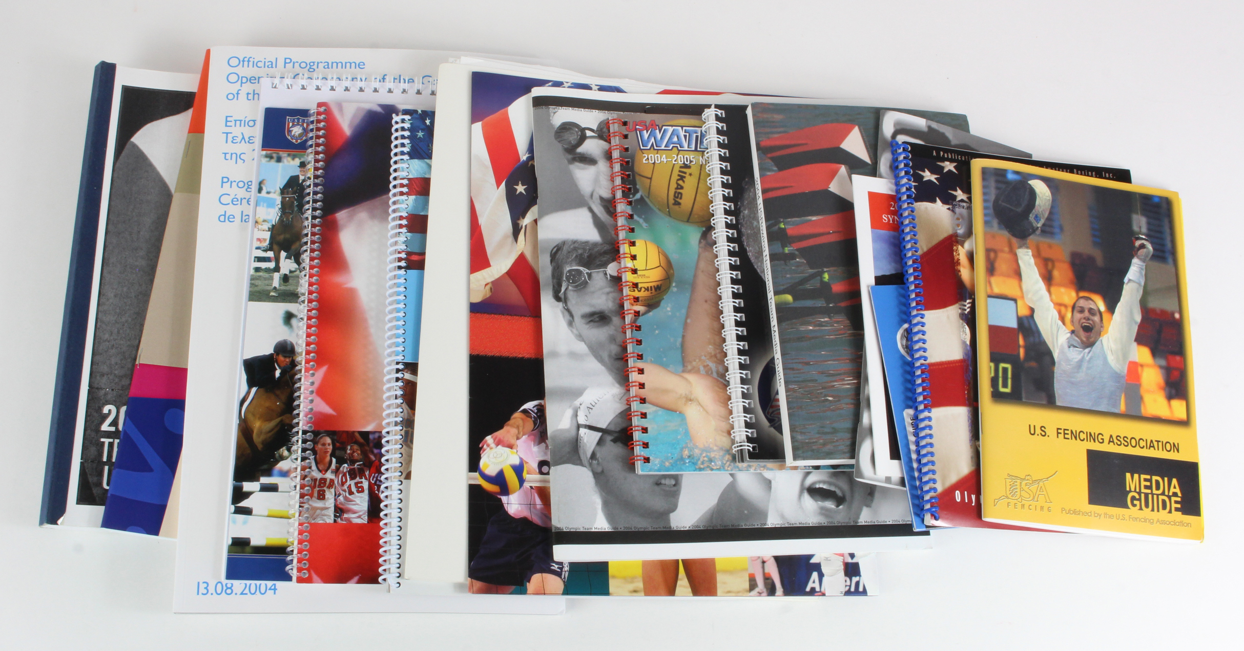 Olympics Athens 2004, USA hand and media brochures, including equestrian, men & womens basketball,