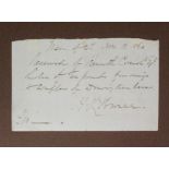 Browne (Hablot K., 'Phiz', 1815-1882). An original manuscript receipt, signed by Hablot K. Browne,