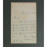 Blackmore (Richard Doddridge (1825-1900). An original manuscript letter, signed by Richard Doddridge
