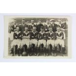 Football postcard b&w RP of Newport County 1932/33, back stamped by Wilkes with full legend