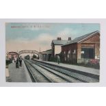 Railway station postcard. Amberley Sussex, London Brighton and South Coast Railway (interior,