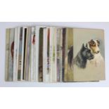 Animals on old postcards RP's and Artist signed inc Dogs, Carts, Birds, Horses, Comic, etc (approx