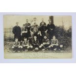 Football Tonbridge Excelsior FC, early RP team postcard by F C Flemons, Castle Street, Tonbridge.