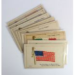 Printed Silks, Flags of various countries, U.S.A. published   (10)