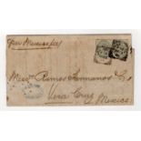 GB postal history 1884 4d green, SG.192, horizontal pair on entire wrapper to Mexico with