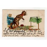 Louis Wain cats postcard - P M & Co: If Not Prevented, postally used Brighton 1904.