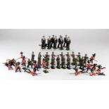 Lead Soldiers. A collection of approximately forty lead soldiers, including Britains, some naval