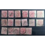 GB - QV 1867-83 issues, 3d rose, SG103 Plates 4 to 10, SG144 Plates 11, 12, 14, to 19, and SG158