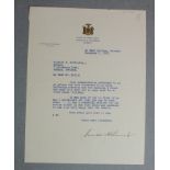 Roosevelt (Franklin Delano, 1882-1945). An original typed letter on 'State of New York, Executive