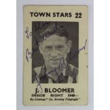 Grimsby Town rare small b&w card of Jimmy Bloomer who played from 1949-54, making 109