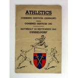 Wartime Germany Athletics meeting programme for event held on 28/9/1946 at Dusseldorf between