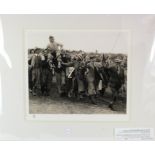 Golf Ryder Cup, 30th June 1937, 16 x 20" photograph of the crowd carrying Dai Rees after beating