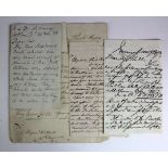 Thomas Hall letters re donating to museums in 1830's inc a receipt from Naval & Military Library