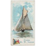 Richmond Cavendish - Yachts (black back), type card, Yvonne Mr W Yeames, G cat value £70