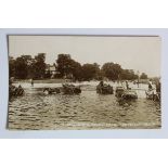 Hampstead Heath White Stone pond with horse drawn delivery vehicles in pond  R/P   (1)