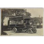 Suffolk interest - Great Eastern Railway Lowestoft and Southwold Motor Bus, postally used 1904. (1)