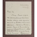 Gladstone (William Ewart, 1809-1898). An original manuscript letter, signed by William Ewart