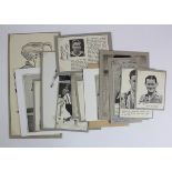 Football Autographs 1940's/1950's b&w cut outs of players with details etc. Corner mounted to