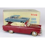 Triang Minic Ford Zephyr (Convertible) 1/20 scale battery operated car, battery flap missing,