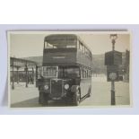 Isle of Man, circular route bus outside station  R/P   (1)