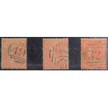GB - QV 1862-4, 4d pale / deep red, SG80-81 used, shades of SG80 and type B for SG81, cat £465. (3)