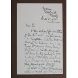 Hall (Oliver, 1869-1957). An original two-sided manuscript letter, signed by Oliver Hall, dated