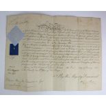 Commission document relating to William Henry McCausland to the rank of Ensign of the 1st Foot,