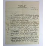 Priestley (John Boynton, 1894-1984). An original two-sided typed letter on Billingham Manor, Isle of