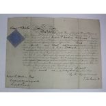 Commission document for R L Hutchison T.Lieut RE (Cheshire RE Volunteers) 13th March 1900. Signed by