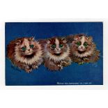 Louis Wain cats postcard - Tuck: Waiting for Something to Turn Up.