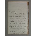 Hardy (Thomas, 1840-1928). An original two-sided manuscript letter on Max Gate, Dorchester headed